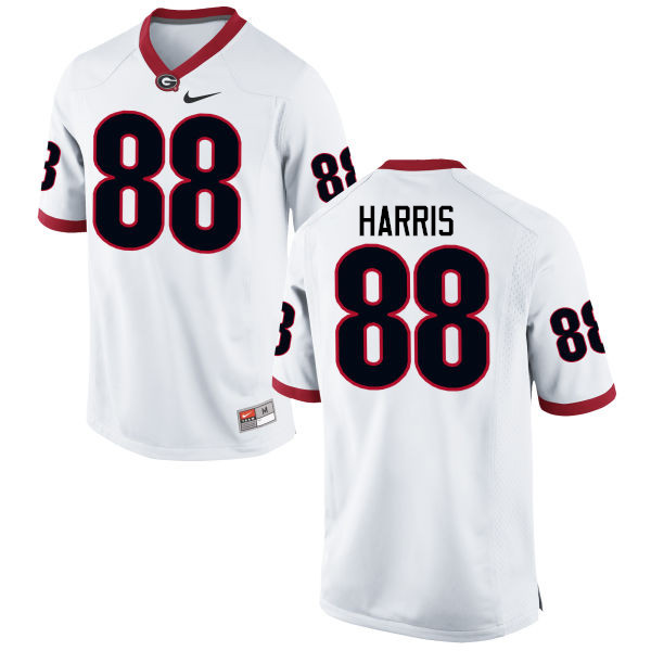 Men Georgia Bulldogs #88 Jackson Harris College Football Jerseys-White - Click Image to Close